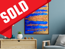 Load image into Gallery viewer, Abstract Painting Acrylic Living Room Decor Large Canvas "Blue Sunshine"