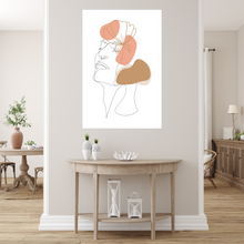 Load image into Gallery viewer, Boho Woman Art Print, Woman Line Art, Female Face Line Wall Art, Neutral Simple Print, Modern Boho Line Art, Women Line Minimalist Drawing