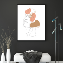 Load image into Gallery viewer, Boho Woman Art Print, Woman Line Art, Female Face Line Wall Art, Neutral Simple Print, Modern Boho Line Art, Women Line Minimalist Drawing