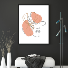 Load image into Gallery viewer, Boho Woman Art Print, Boho Woman Printable, Woman Line Art, Modern Woman Boho Line Art, Boho Female Face Print, Women Line Minimalist Print