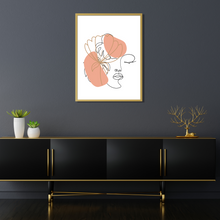 Load image into Gallery viewer, Boho Woman Art Print, Boho Woman Printable, Woman Line Art, Modern Woman Boho Line Art, Boho Female Face Print, Women Line Minimalist Print