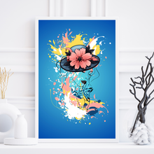 Load image into Gallery viewer, Woman Abstract Digital Print, Woman Art Print, Woman Abstract Art, Woman Face Wall Art, Woman With Hat Art Print