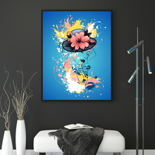Load image into Gallery viewer, Woman Abstract Digital Print, Woman Art Print, Woman Abstract Art, Woman Face Wall Art, Woman With Hat Art Print
