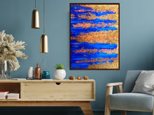 Load image into Gallery viewer, Abstract Painting Acrylic Living Room Decor Large Canvas "Blue Sunshine"