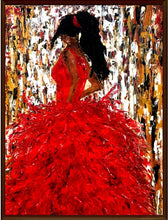 Load image into Gallery viewer, Female Art Modern Oil Abstract Female Artwork Large Canvas Wall Art "Red Shadow"