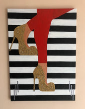 Load image into Gallery viewer, Woman Legs Painting In Stylish High Heels Fashion Art Acrylic Painting &quot;On The Top&quot;
